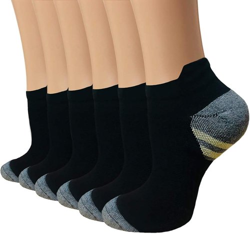 Copper Compression Socks - 6 Pairs for Men & Women | Arch Support & Circulation Relief for Running