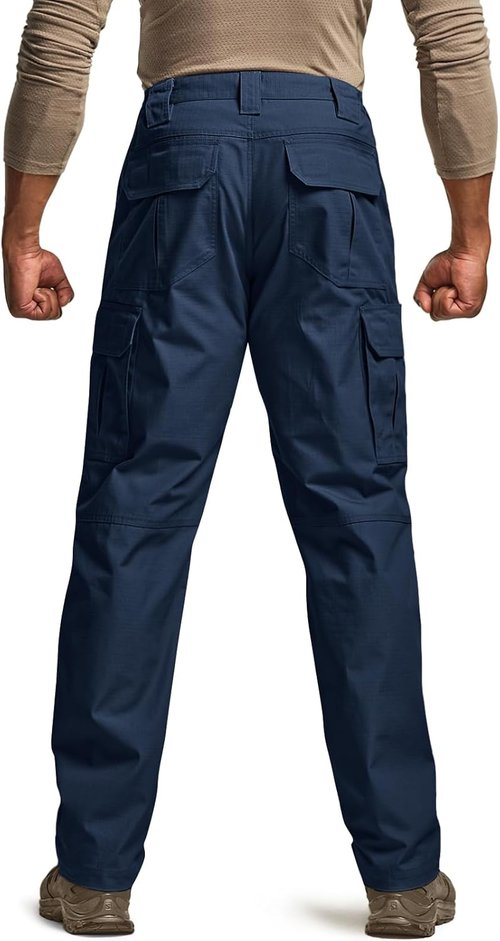 CQR Men's Tactical Pants - Lightweight Water-Resistant Ripstop Cargo Pants for Hiking & Work