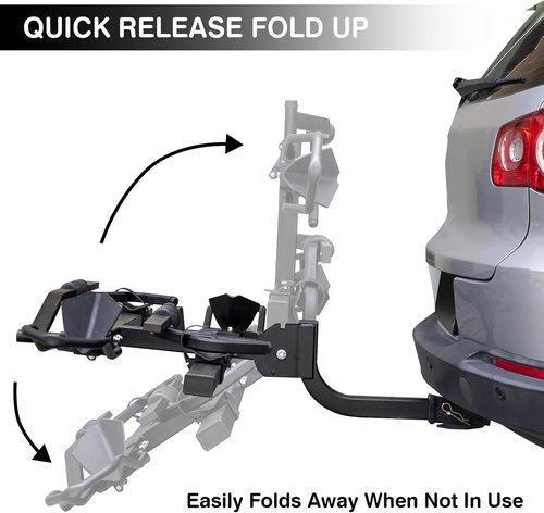 Leader Accessories 2" Hitch Bike Rack - Heavy Duty Foldable Rack for 2 Bikes up to 75 lbs Each | Fits Standard, Fat Tire & Electric Bicycles