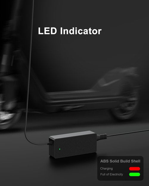 VHBW 42V Charger Compatible with Bird Scooter Charger, fits for Bird Air/Flex/One/M365, Xiaomi Mi M365, Lyft and Spin Rental Scooters, LED Indicator & 9.8Ft Long