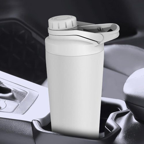 Greatyos Stainless Steel Shaker Bottle - Noise-Free 24 oz Insulated Cup for Protein Mixes | 100% Leak Proof (White)