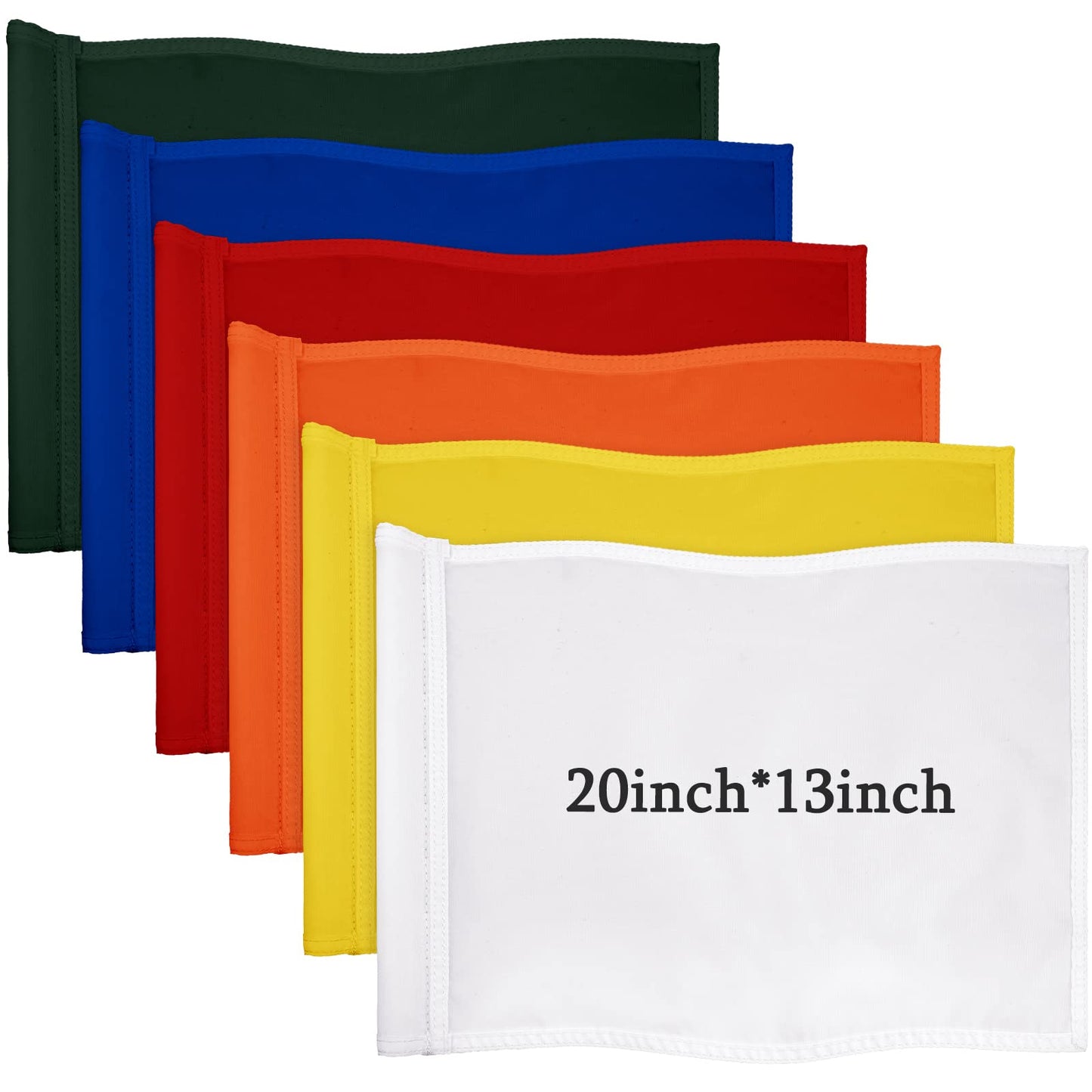 Nuenen 6 Pieces Large Golf Flags with Tube Inserted 20 x 13 Inch 420D Nylon Golf Pin Flags Waterproof Putting Green Pin for Backyard Practice Courses Country Club Garden(Multicolor)
