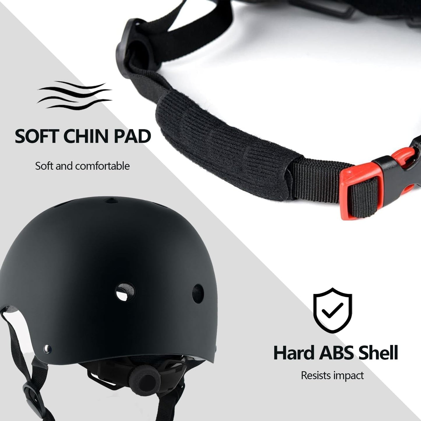 Kids Bike Helmet Set,CPSC Certified with Knee Elbow Wrist Pads Guards,Toddler Adjustable Black Helmet for Ages 2-3-5-8 Girls Child,Sports Protective Gear Set for Bicycle Skate Scooter