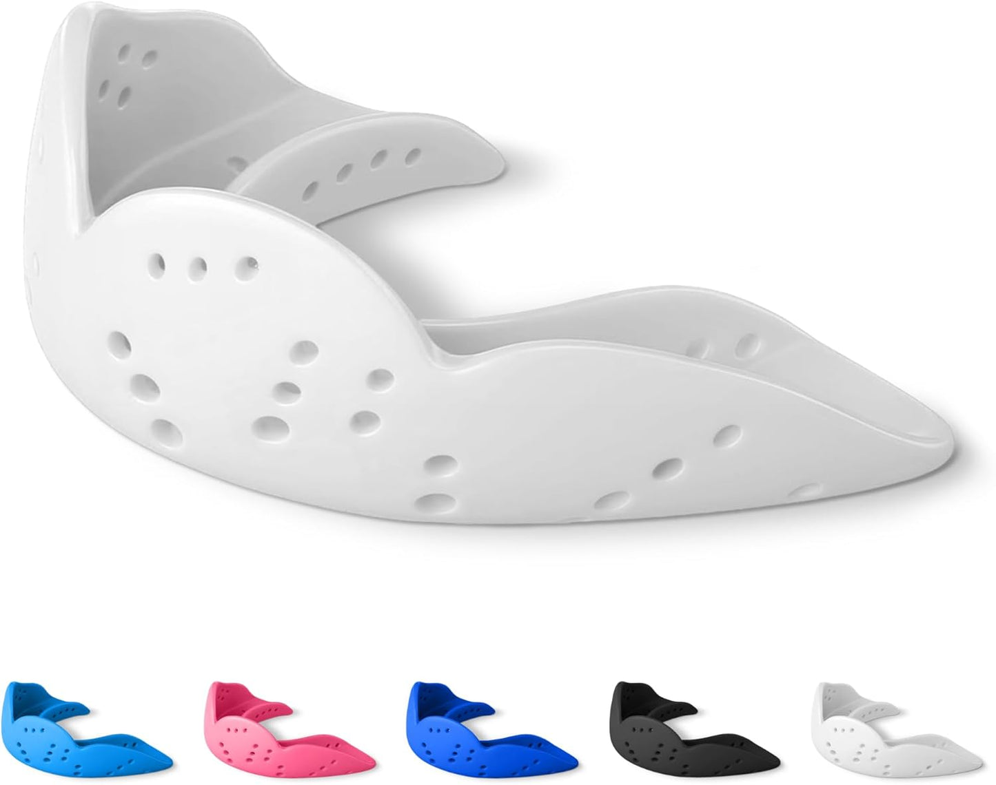 SISU Aero Small Mouthguard - Ultra Slim, Remoldable Protection for Lacrosse, Football & Hockey - Snow White