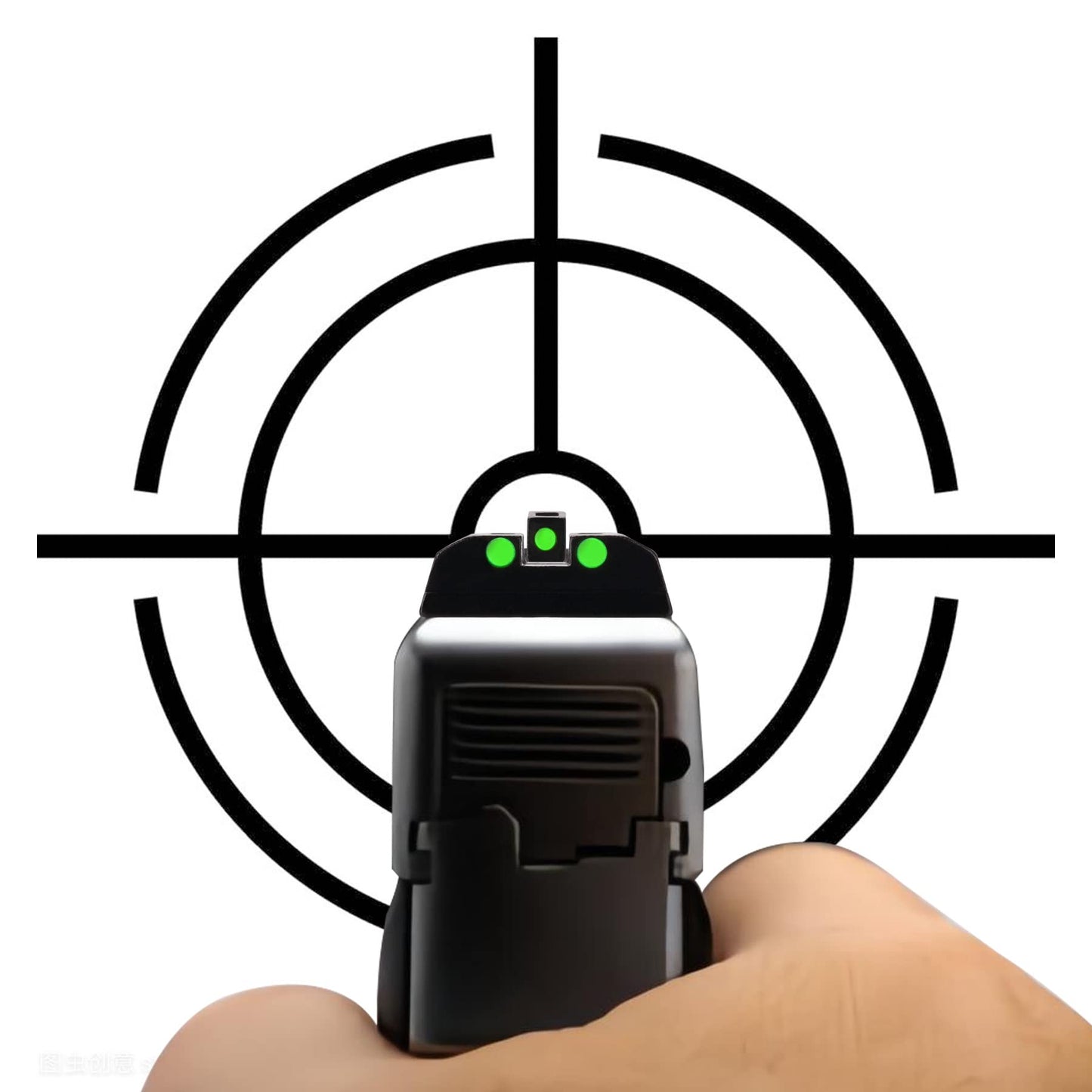 TRSAIM No-Tritium Fiber Optic Red/Green Sights for Pistol Taurus G2C, PT111, G3 w/o, TX22, G2, 709, G2S, PT140, 740, Taurus G2C Accessories Sights Set, NOT for G3C (Green Dot)