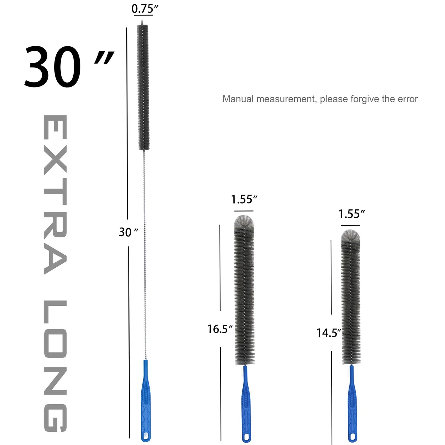 Drain Cleaning Brush Set，Flexible Long Pipe Snake Hair Clogs Catcher Cleaner Tool for Toilet，Sewer Drain，Pipe Brush，Drain Cleaner Brush，Sink Drain Brush