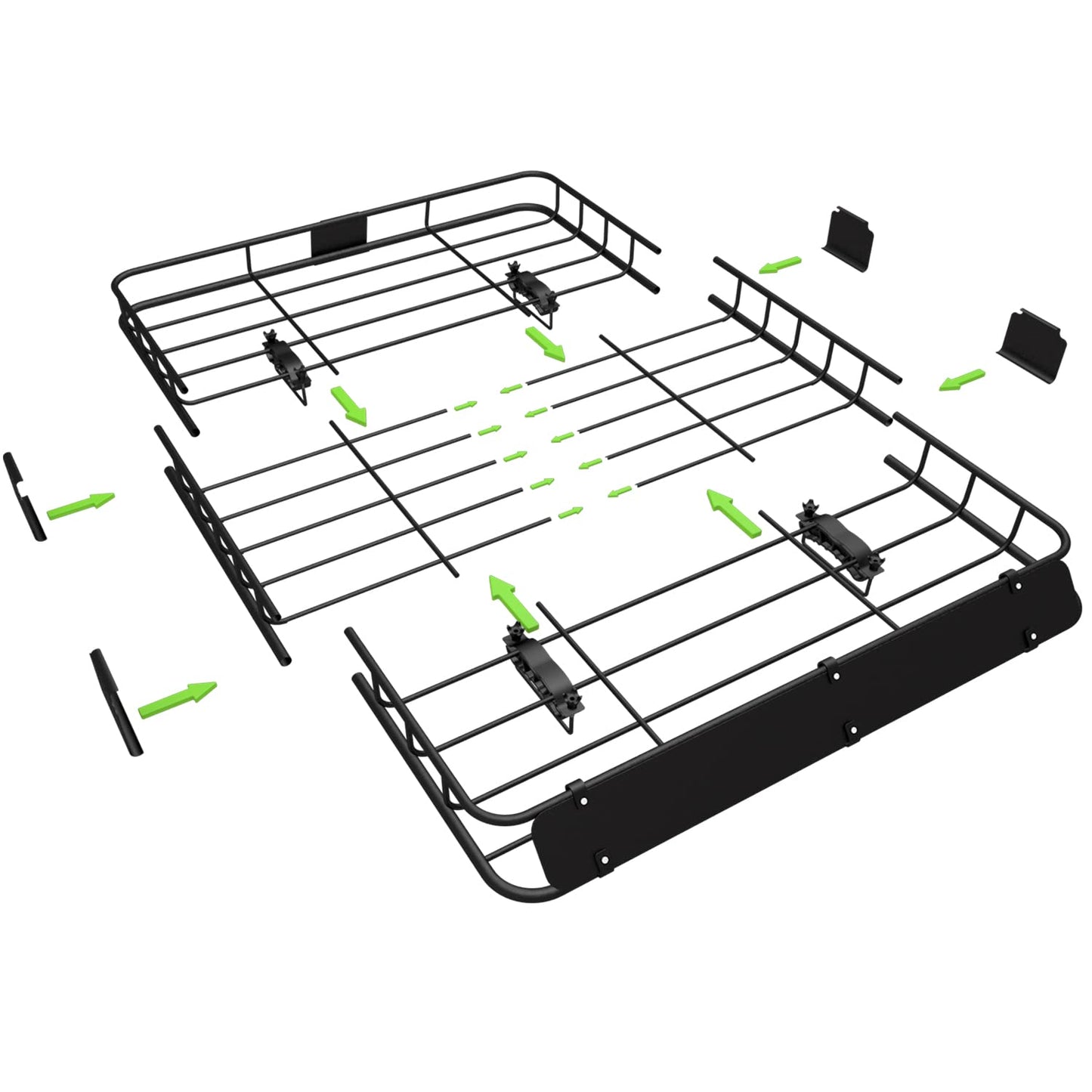WEIZE 54" x 34" x 6" 200lb Heavy Duty Roof Rack Carrier Basket with Waterproof Bag, Cargo Net and Ratchet Straps, Universal Car Top Luggage Holder for SUV, Truck