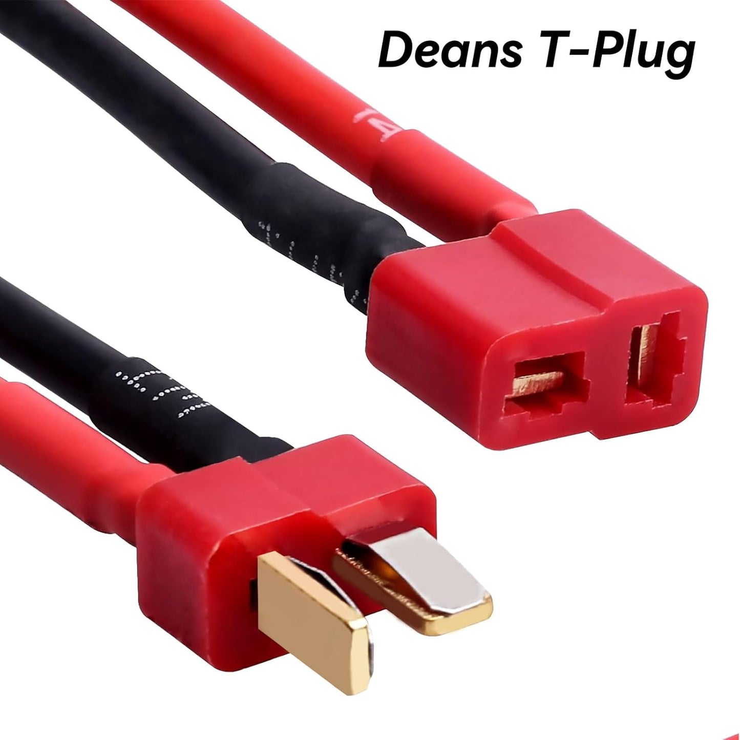 Tamiya Mini Connector to Deans T Plug - 10 Pack 16AWG Male/Female Adapter for RC Cars & Airsoft