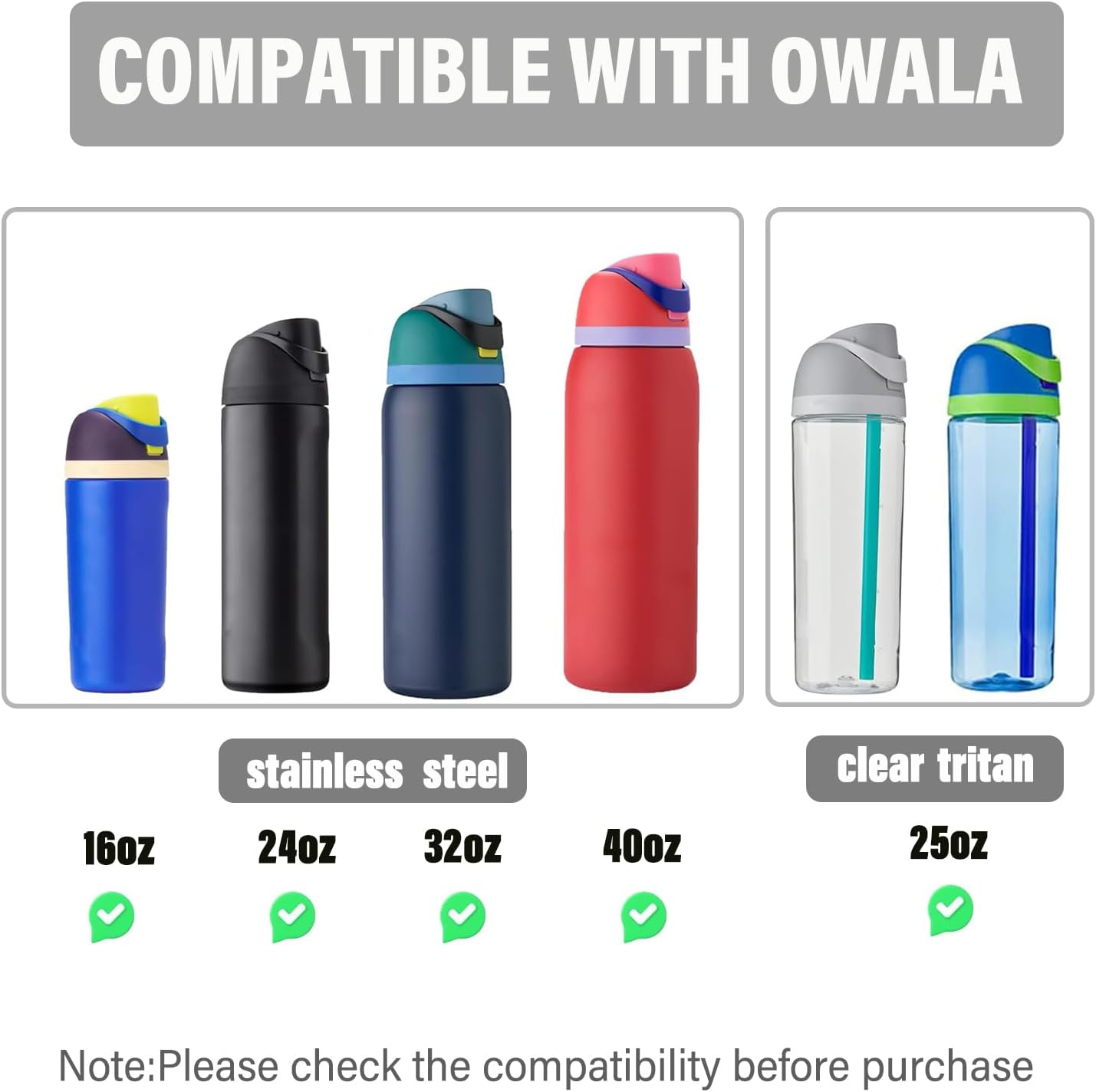 Owala Replacement Lid - Leakproof Water Bottle Top for 16oz, 24oz, 32oz, 40oz Cups | BPA-Free, Tide Blue