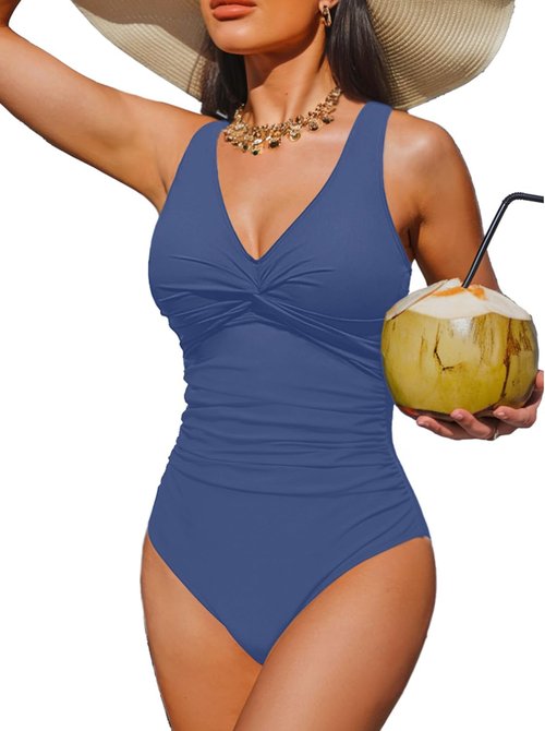 Holipick One-Piece Swimsuit for Women - Tummy Control & Push-Up Design | Full Coverage Slimming Fit