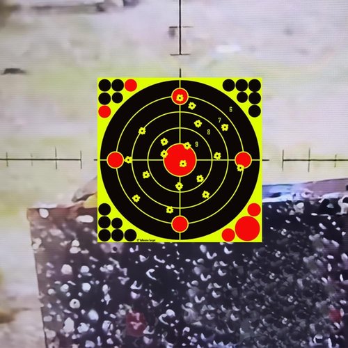 Aimso Aces Silhouette Splatter Targets - Bright Fluorescent Yellow, Highly Visible for BB Guns & Airguns | 12x12 Inch
