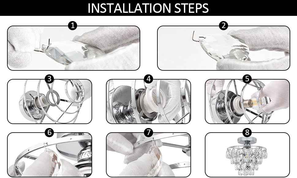 Gold Crystal Mini Chandelier - Modern Flush Mount Ceiling Light for Hallway & Bedroom