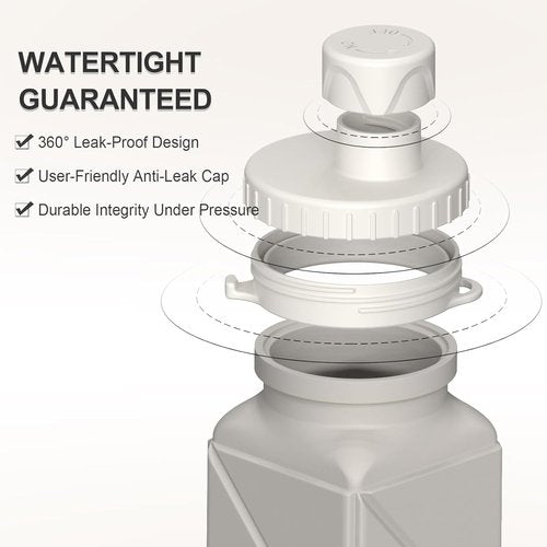 BEAUTAIL Collapsible Water Bottles - 20.6oz Silicone Travel Bottles | BPA-Free, Leakproof, 3 Pack (Blue, Pink, Starlight)