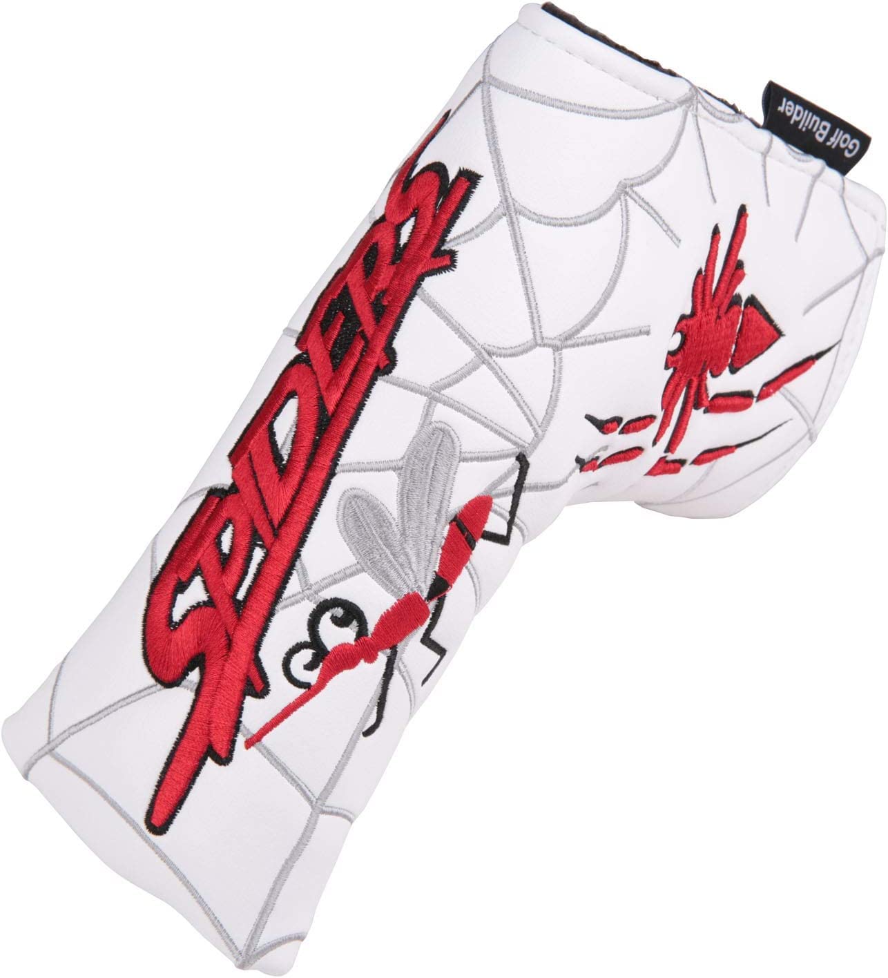 Topblux Golf Putter Headcover Covers Cover for Blade Putters, Spider Embroidery Blade Putter Headcovers with Magnetic Closure (White)
