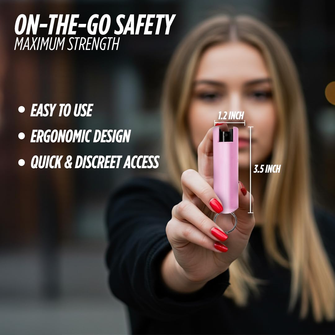 GUARD DOG SECURITY Quick Action Pepper Spray, Maximum Strength, 16-ft Range, Belt Clip For Easy Carry & Fast Access, keychain ready, Made in USA