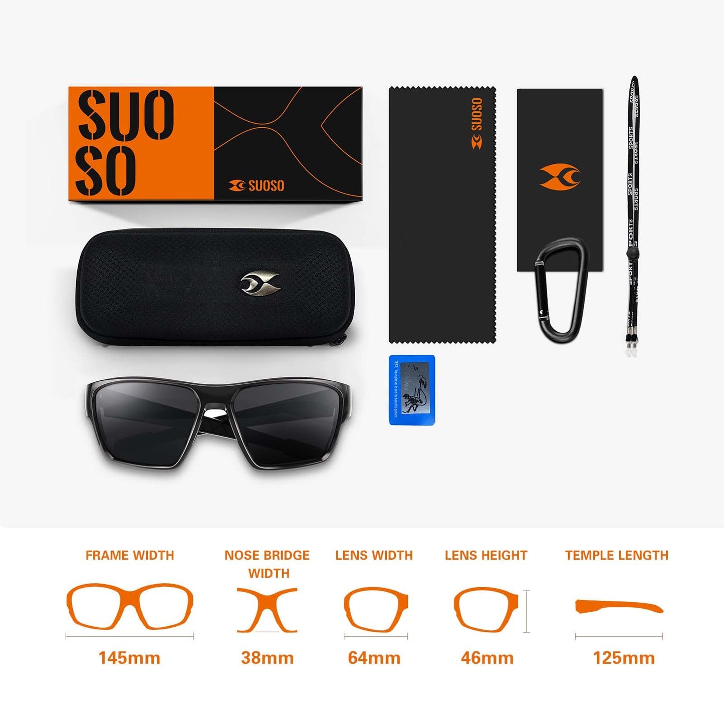 suoso Sports Polarized Sunglasses for Men: TR90 UV400 Protection Sun Glasses Womens Wrap Around Goggles for Drving Fishing Dark Blue