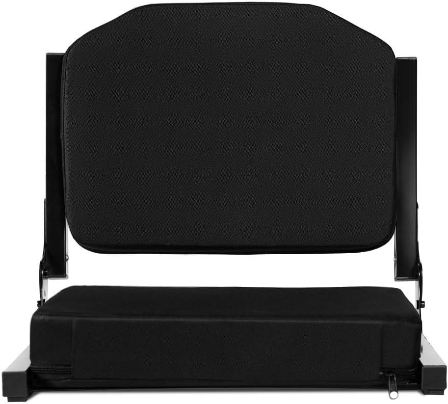 Ultra Comfy Stadium Seats by [Brand Name] - Padded Foam Bleacher Chairs with Back Support | Portable Black
