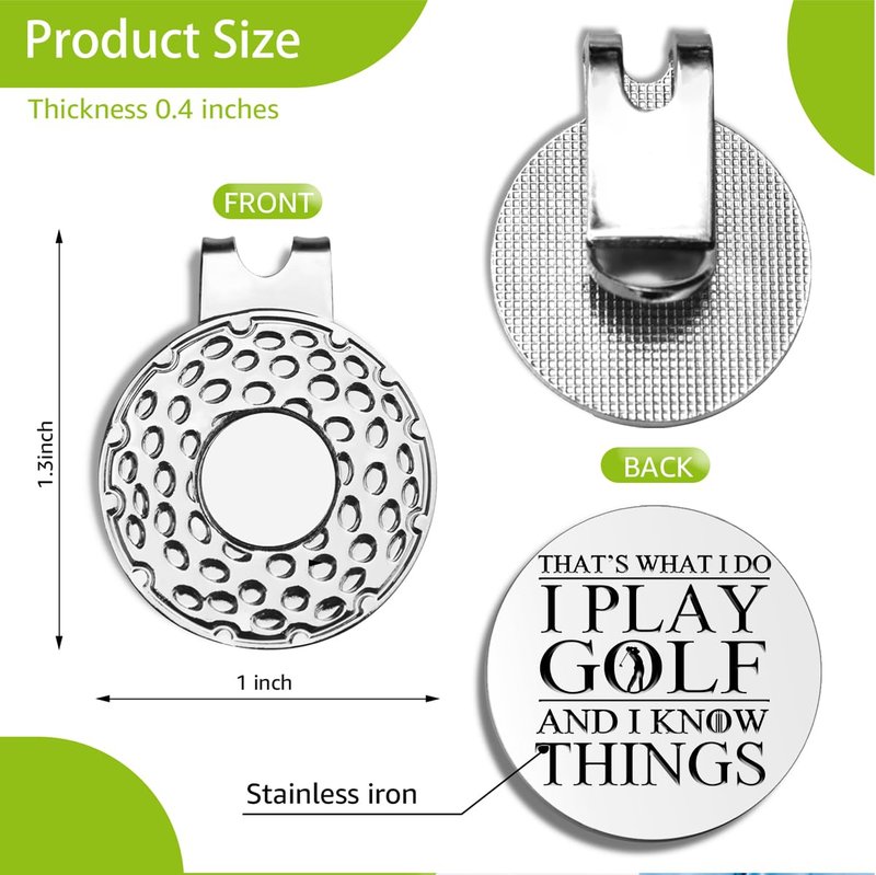 Pishovi I Play Golf Funny Golf Markers, Magnetic Golf Marker Cap Clip, Golf Accessories, Birthday Retirement Appreciate Father's Day Thanking You Gifts for Grandpa Dad Golf Lovers Uncle Golfer Brother