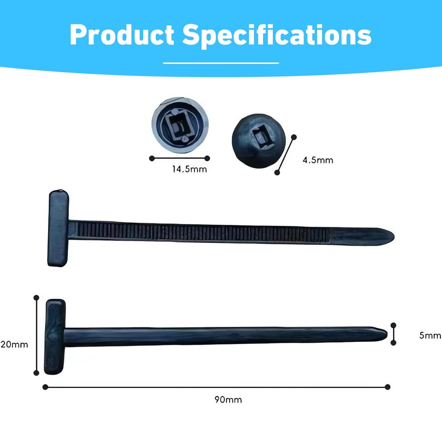 Nylon Universal Cable Tie Buckle, 100 PCS Heavy Duty Self-Locking Nylon Zip Ties Holder, Multi-purpose Plastic Cable Ties Tool, New Multifunctional Cable Tie Buckle for Car Daily Repair (100 PCS)