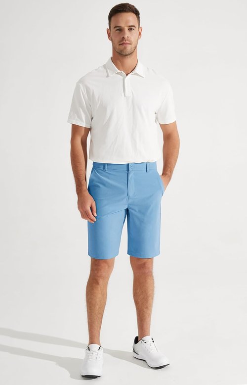 Libin Men's Golf Shorts - Lightweight Quick-Dry Casual Flat Front Hybrid Shorts | 7"/9" Sizes Available