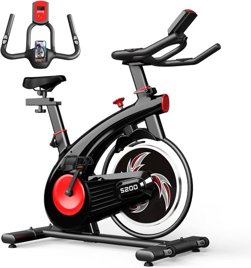 Exercise Bike,Stationary Bikes for Home - Adjustable Workout Bike, Professional Exercise Bikes for Home, Efficient Workout Bike with Smartphone Mount & Digital Pulse Display