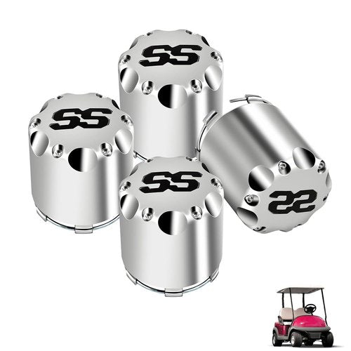 DRIVE UP SS Golf Cart Wheel Center Cap Cover Suitables for Yamaha, Club Car and EZGO Golf Cart, Push in Style Chrome ITP SS Golf Cart Center Hub Caps-4 Packs