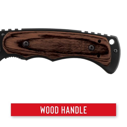 COAST® FX411 Frame Lock Folding Knife 4-Inch Blade, Wood,Stainless Steel