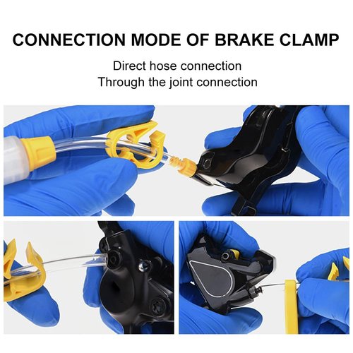 Brake Bleed Kit Bicycle Hydraulic Disc Brake Oil Mineral for Shimano, MAGURA, TEKTRO, SRAM Series Bike Brake Repair Tools, 2022 STD Metal joint