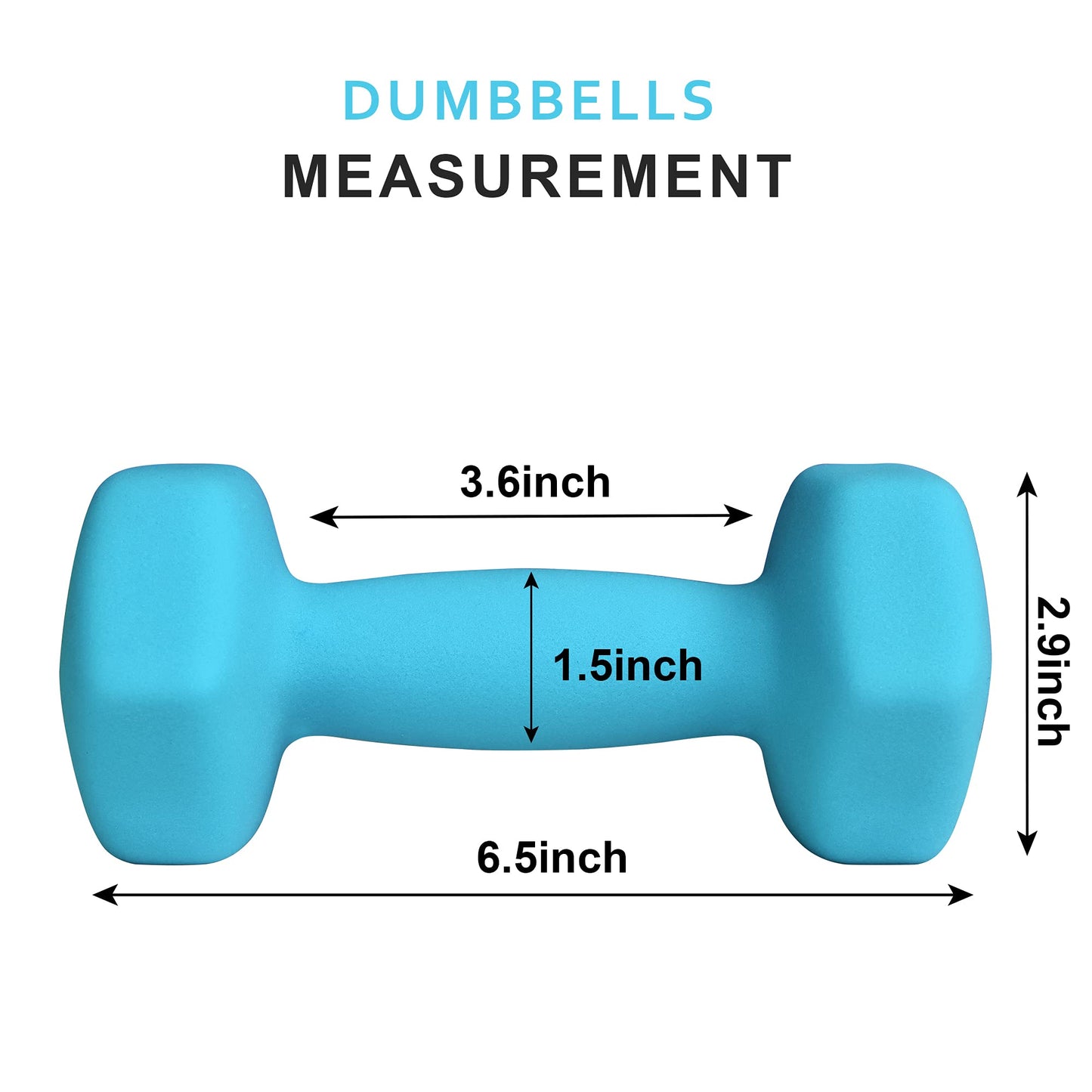 Balelinko Home Gym Equipment Workouts Strength Training Weight Loss Pilates Weights Yoga Sets Free Weights for Women, Men, Seniors and Youth, 4LB Blue, Pair