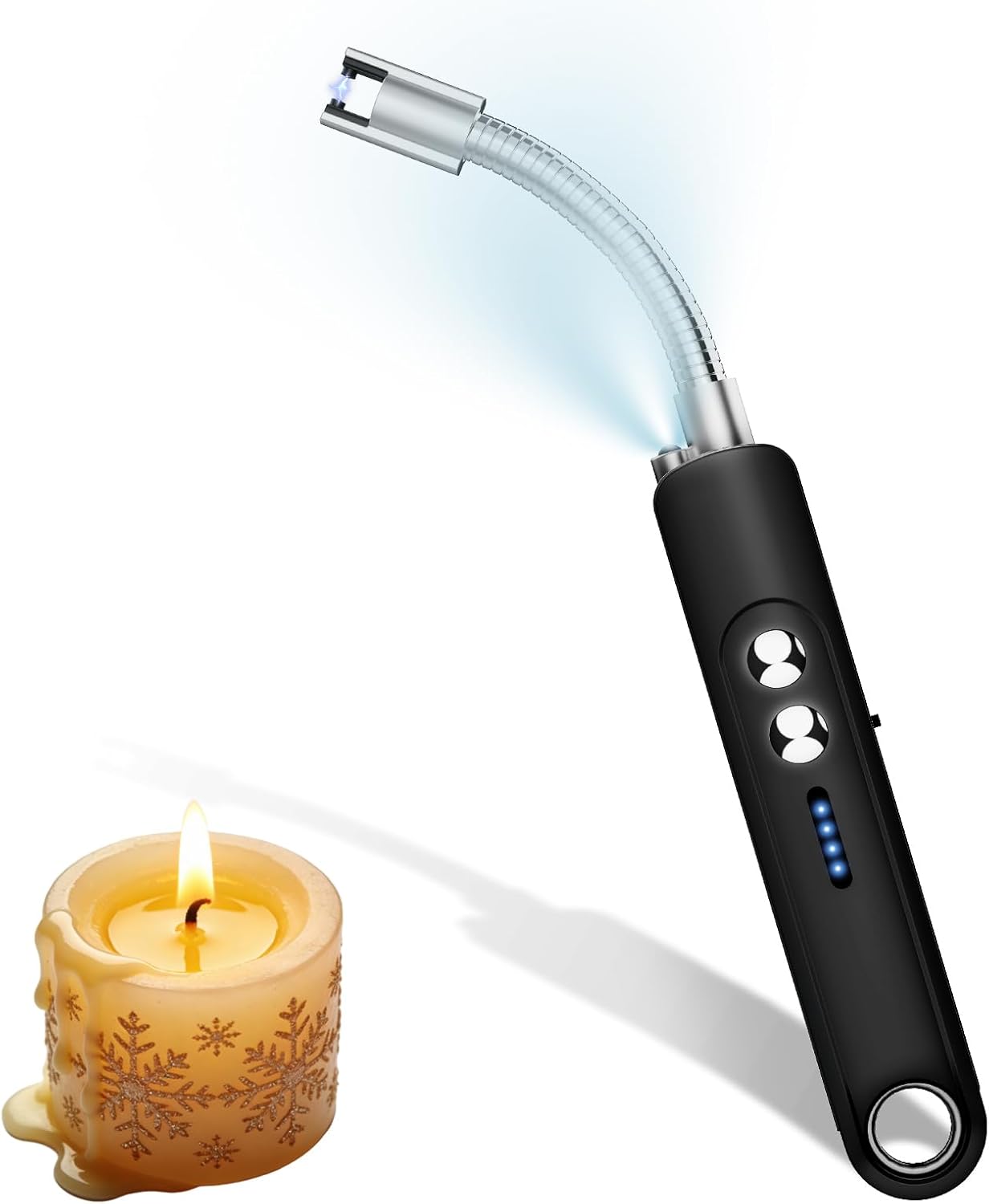 Skiennix Flameless Plasma Arc Electric Lighter - USB Rechargeable, Long Flexible Neck, Safety Switch | Black