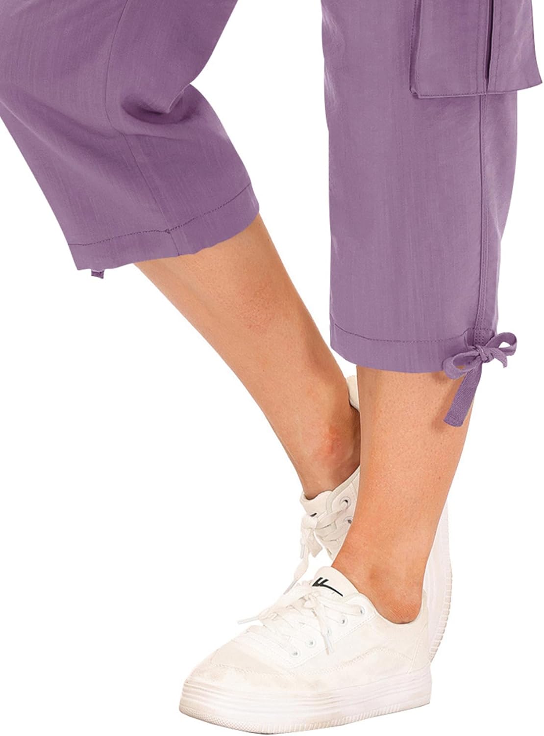 MoFiz Women's Capris - Lightweight Casual Pants with Pockets | Comfortable Baggy Cargo for Hiking