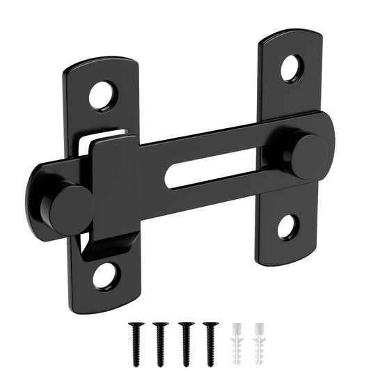 SANKEYTEW 180 Degree Matte Black Bifold Latch Flip Sliding Barn Door Latches, Gate Latch for Barn Door, Sliding Door, Pet Door, Garage, Bathroom, Window, Outdoor