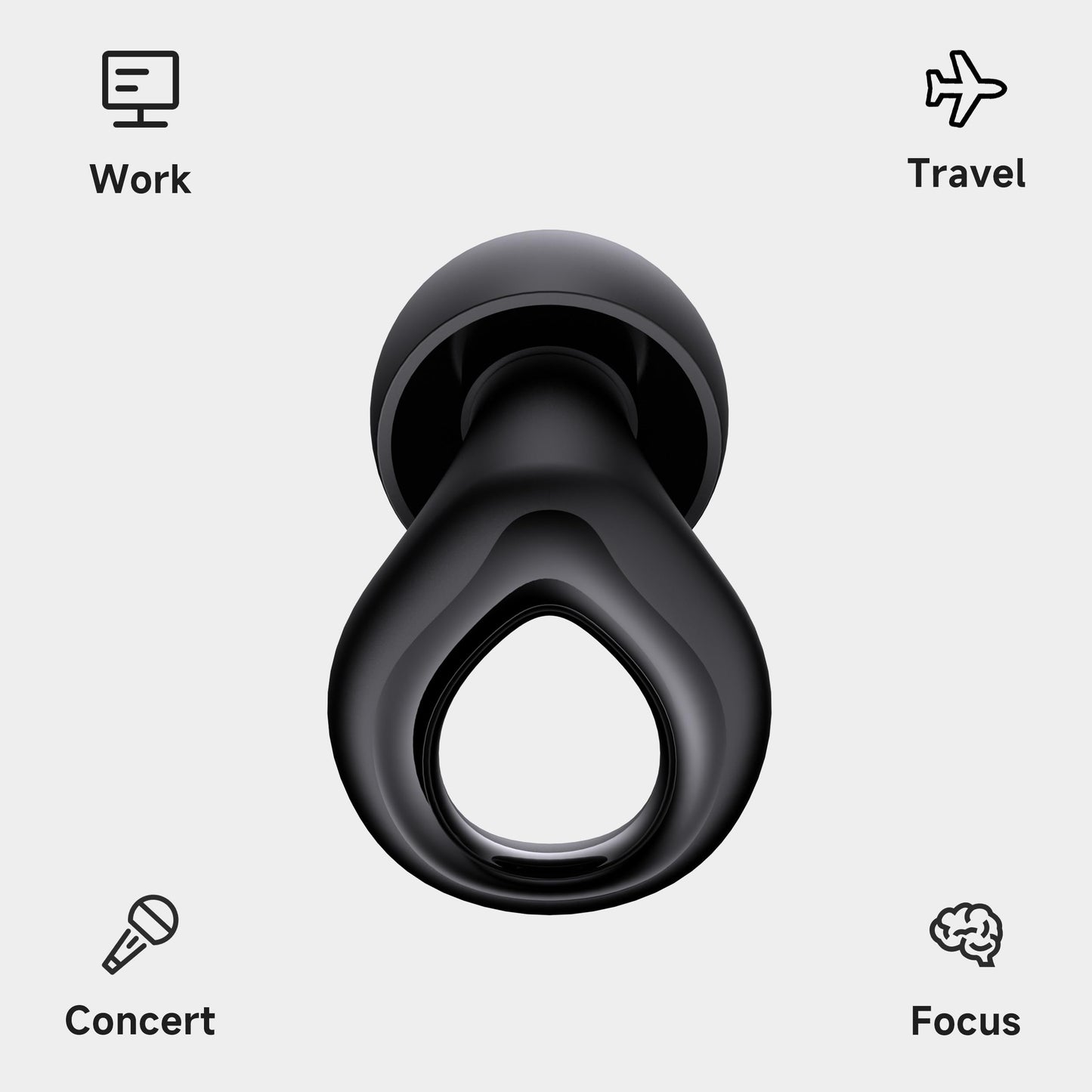 QWH Concert Ear Plugs, High Fidelity Hearing Protection for Concerts and Musicians, Reusable Silicone Ear Plugs for Festivals, Live Events, DJs, 25 dB Noise Cancelling (Black)