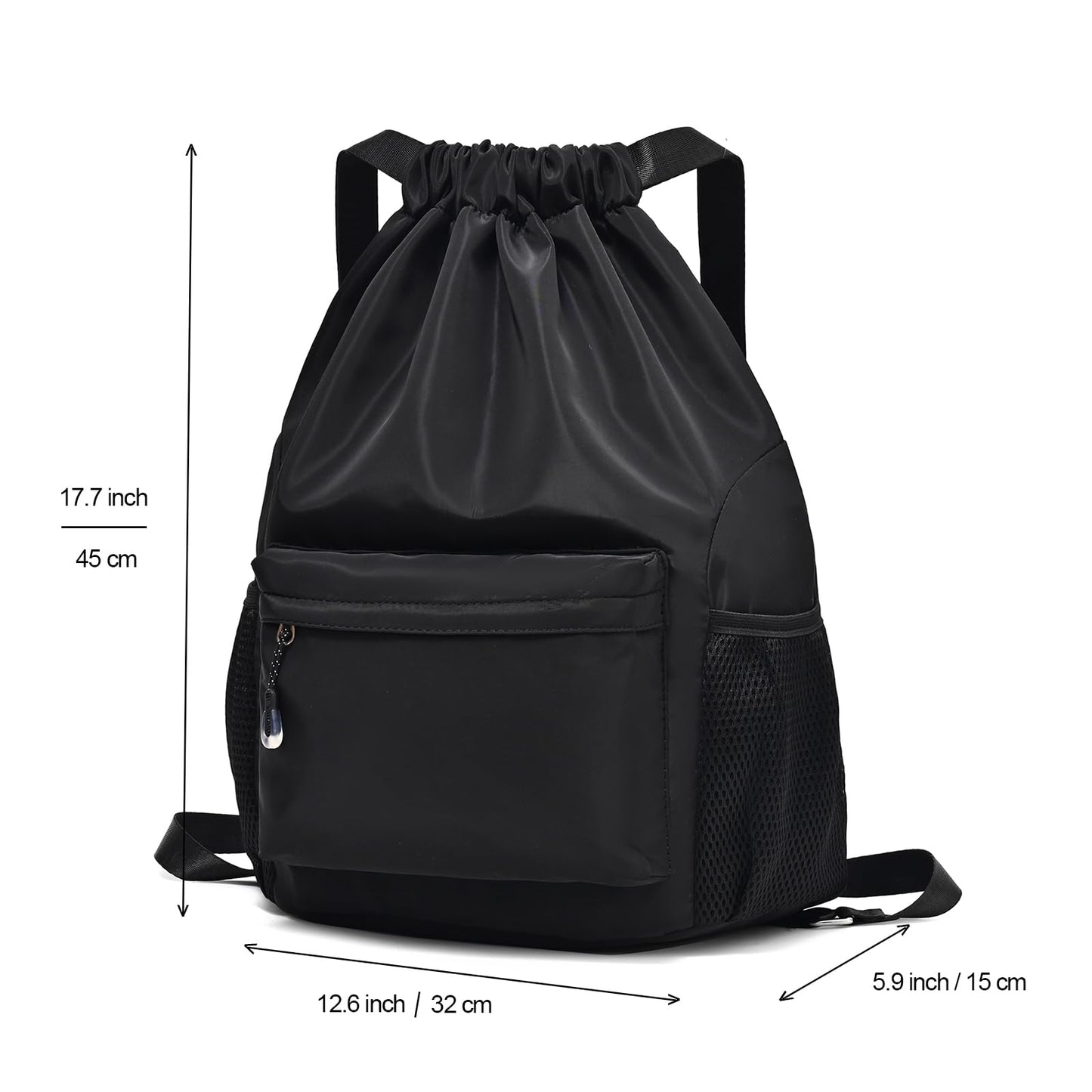 LOKAPEGY Yellow Drawstring Backpack for Women, Waterproof Drawstring Gym Bag for Men, Small Cinch Sack for Basketball, Pull String Sport Bag for Soccer.