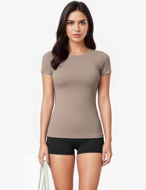 Kinglaman Women's Slim Fit Short Sleeve T-Shirts - Casual Crew Neck Summer Tops | 5 Pack