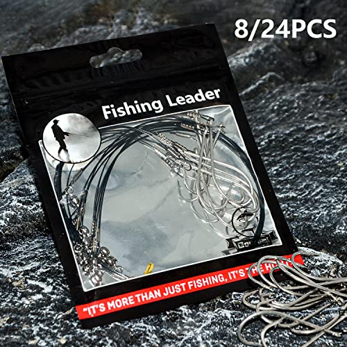 Saltwater Fishing Hook Rigs - O'Shaughnessy Steel Leaders 5/0-18"-60lb, 8pcs