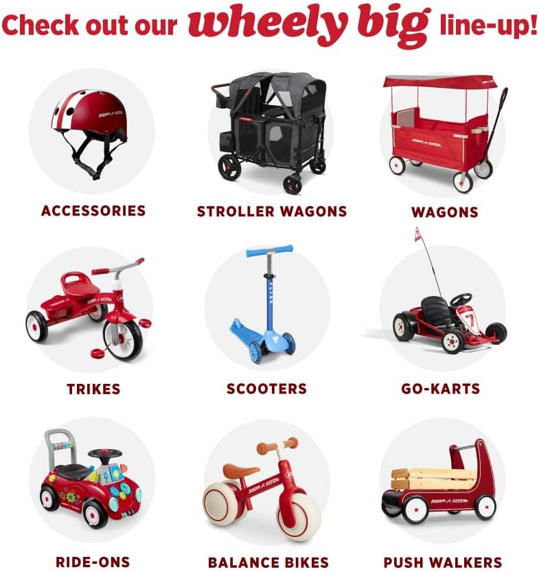 Radio Flyer My 1st Scooter - Red 3-Wheel Design for Kids 2-5 Years | Extra Wide Base & Easy Foot Brake