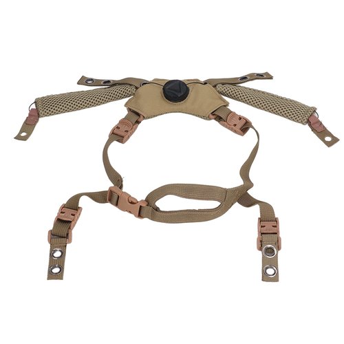 Helmet Chin Strap, Adjustable Tactical Helmet Dial Suspension System Chin Strap for, MICH, Wendy, Universal Comfort Helmet Accessory Replacement with Bolts and Screws (Mud Color)