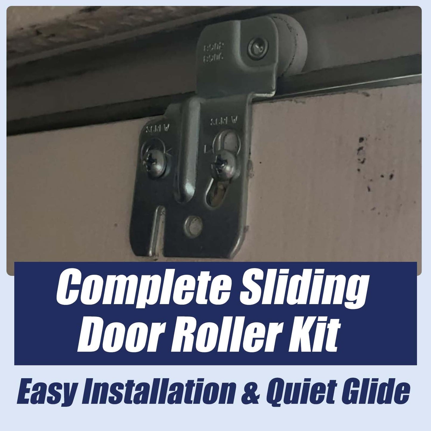 Top-Hung Sliding Door Hardware Wardrobe Roller Kit,Includes 4 Roller Wheels for Bypass Closet and Kitchen Doors, Compatible with 3/4" to 1-3/8" Thick Sliding Door