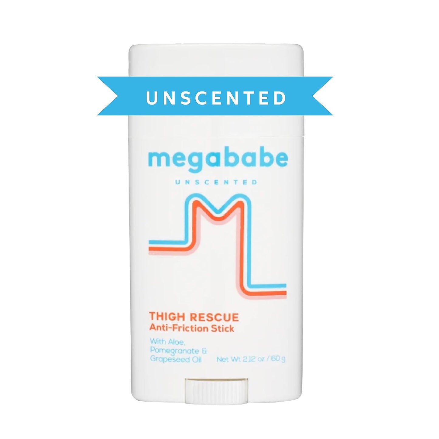 Megababe Thigh Rescue Anti-Chafe Stick - Unscented Formula Prevents Skin Chafe & Irritation | 2.12oz