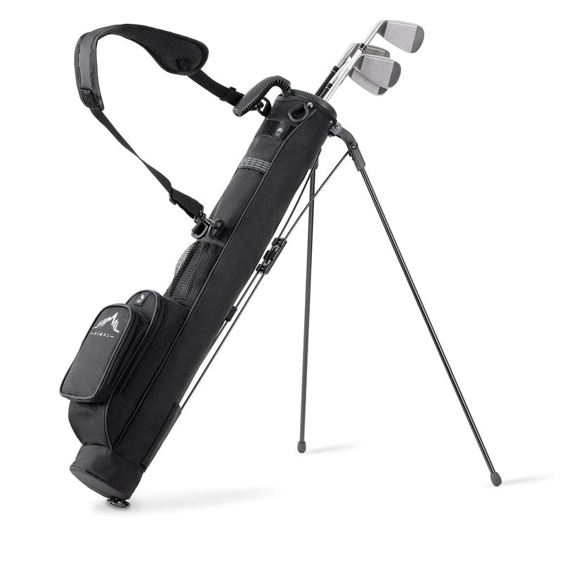 uniHimal Golf Lightweight Stand Carry Bag– Easy to Carry and Durable Pitch n Putt Golf Bag for The Driving Range, Par 3 and Executive Courses–31.5 inches Tall (Black)