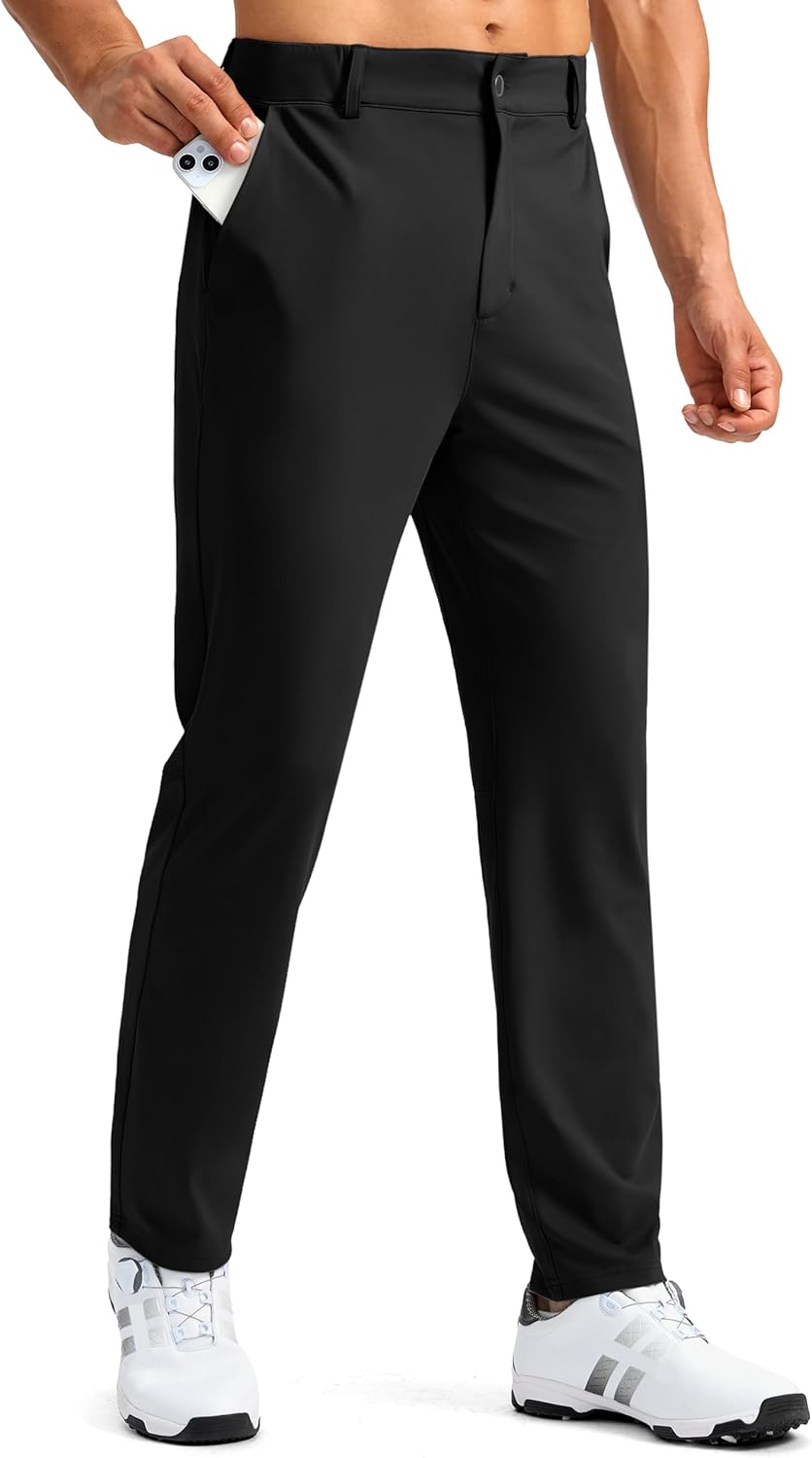 Soothfeel Men's Golf Pants - Slim Fit Stretch Sweatpants with 5 Pockets | Casual Travel Work Attire