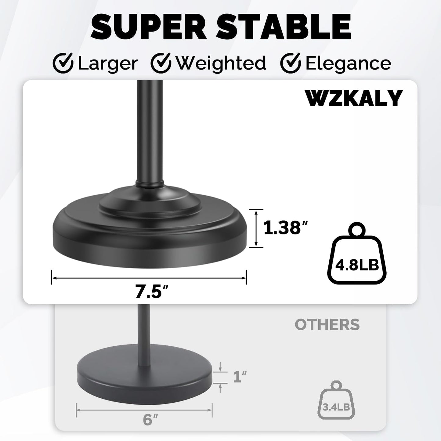 Brushed Nickel Free Standing Toilet Paper Holder with Pivoting Design & Weighted Base