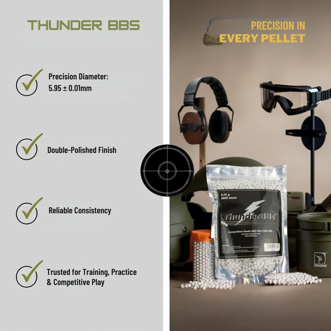 TBB Airsoft BBs 0.25G - Competition Grade, White | 4000 Rounds Per Bag