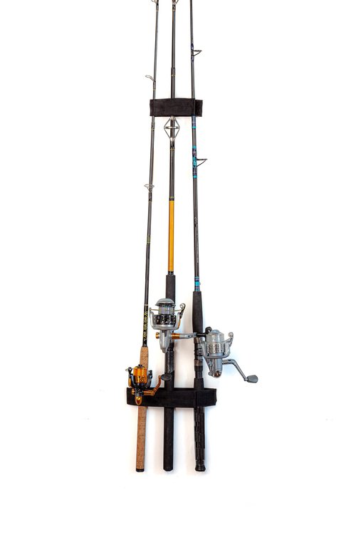 Attwood 12760-7 Boat Deck Rod Holder Set — for Up to 5 Rods, 10-Inch Handle Strap, 6-Inch Rod Tip Strap, Stainless Hardware, Black