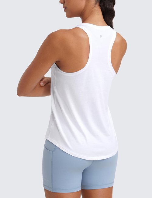 CRZ YOGA Pima Cotton Racerback Tank Top - Soft, Comfortable Sleeveless Shirt for Women | Perfect for Workouts