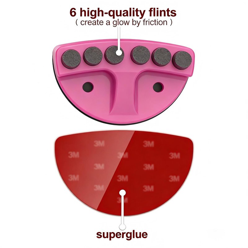 Skateboard Spark Plate for Night Riding - Eye-Catching Sparking Accessory, Secure Mount Design, Deck Tail Protection Against Razor Tail, Universal Fit for All Wood Skateboards (Pulse Pink)