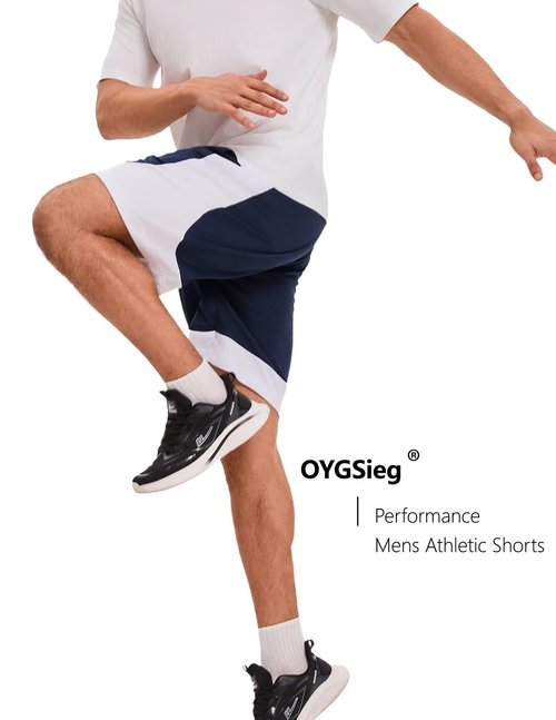 OYGSieg 6 Pack Mens Mesh Athletic Basketball Shorts Gym Shorts with Pockets, Quick Dry Workout Running Shorts Casual for Men 2XL/02