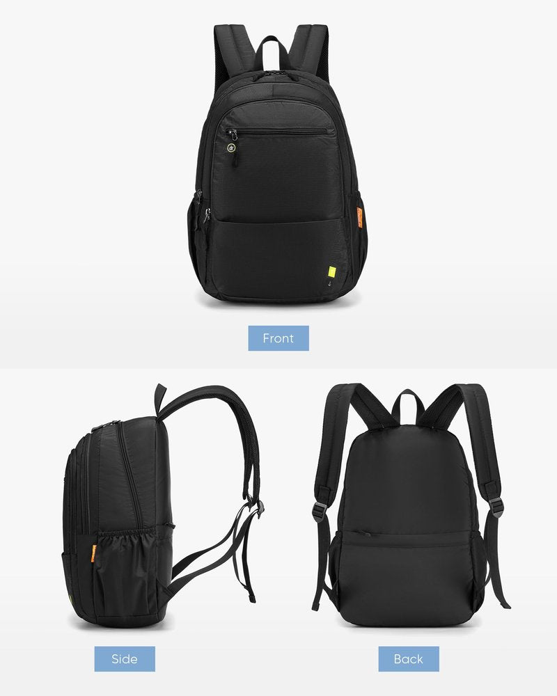 Nixjoro Personal Item Bag 17x10x9 Travel Backpack Carry On Flight Approved Ryanair 40x20x25cm Lightweight Waterproof Causal Bookbag for College, Travel (Black)