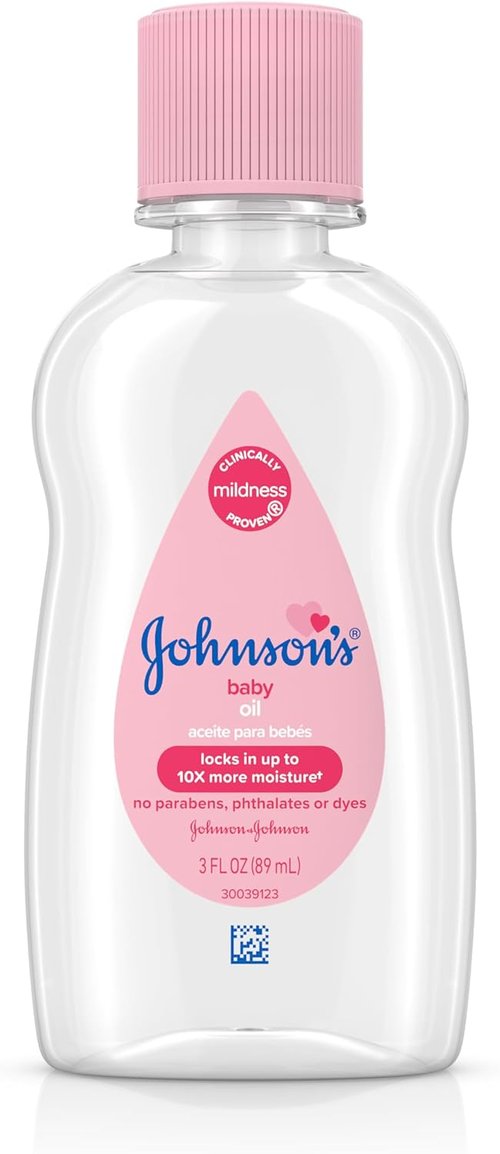 Johnson's Baby Oil - Pure Mineral Oil for Gentle Baby Massage & Dry Skin Relief | 3 fl. oz